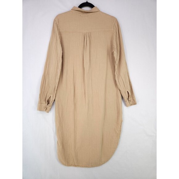 Star X Midi Shirt Dress Size Small Gauze Button Down Beachy Minimalist Boho USA - Picture 2 of 15